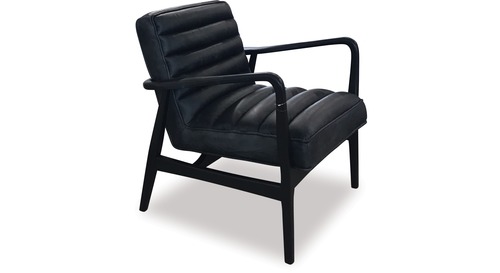 Tyler Black Leather Armchair